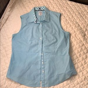 EUC Brooks Brothers blue/white blouse, 12